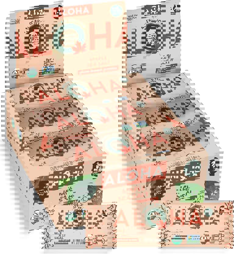 ALOHA Organic Plant Based Protein Bars, Maple Sea Salt, 1.98-Ounce Bars (Pack of 12)